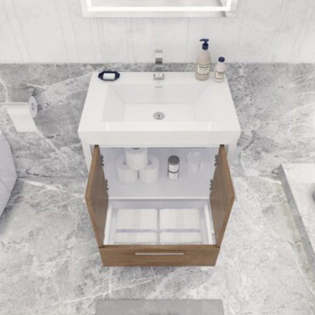 Divine Freestanding Bathroom Vanity With Acrylic Sink, Soft Closing Doors & Drawers - BUILDMYPLACE