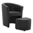 Divulge Faux Leather Armchair And Ottoman Set - Reclining Accent Chair - Back Support - BUILDMYPLACE