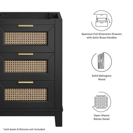 Dixie 24" Solid Wood Bathroom Vanity Cabinet (Sink Basin Not Included) - BUILDMYPLACE