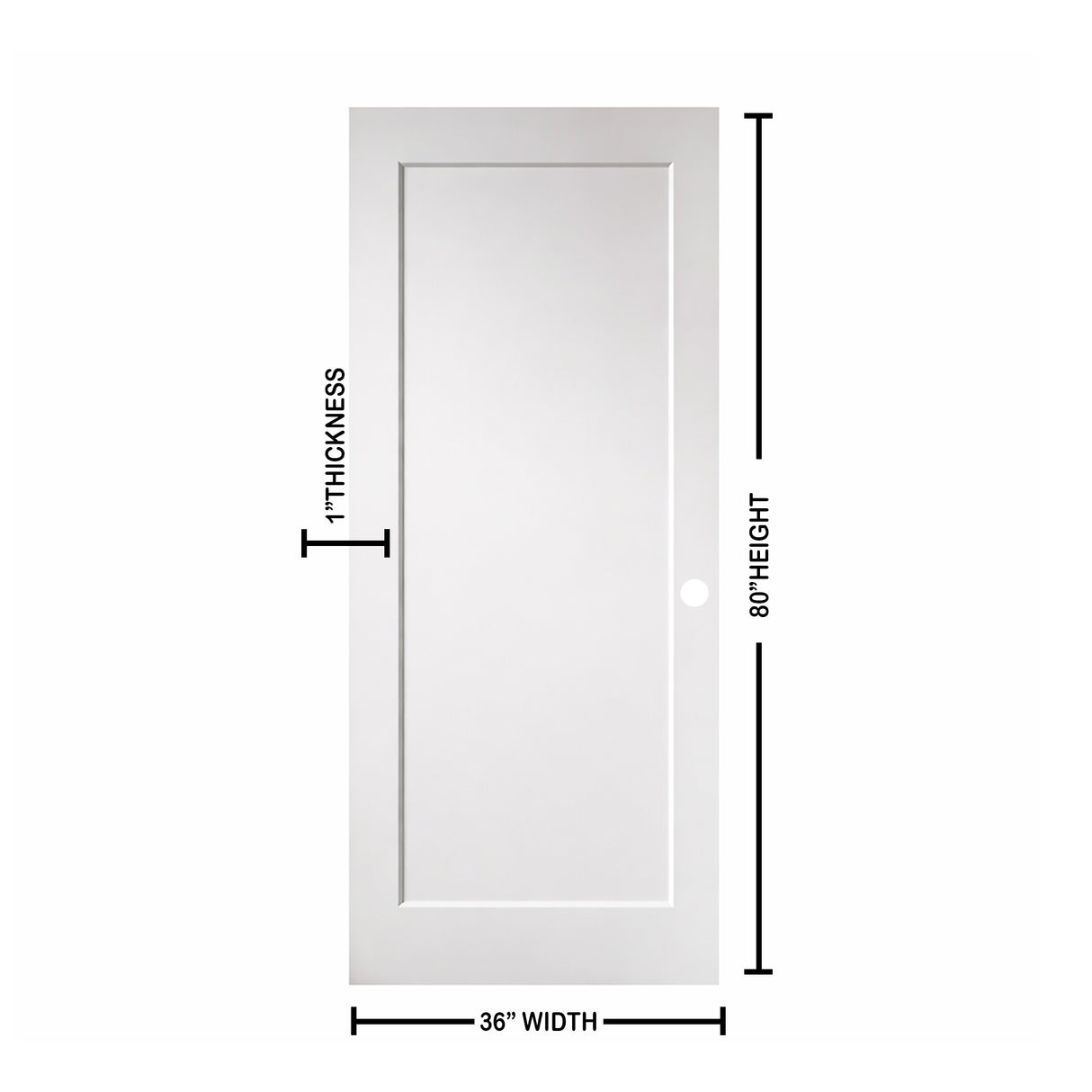 Ivanees 1-Panel Hollow Core Molded Shaker Door Slab - Madison 80 Inch Height