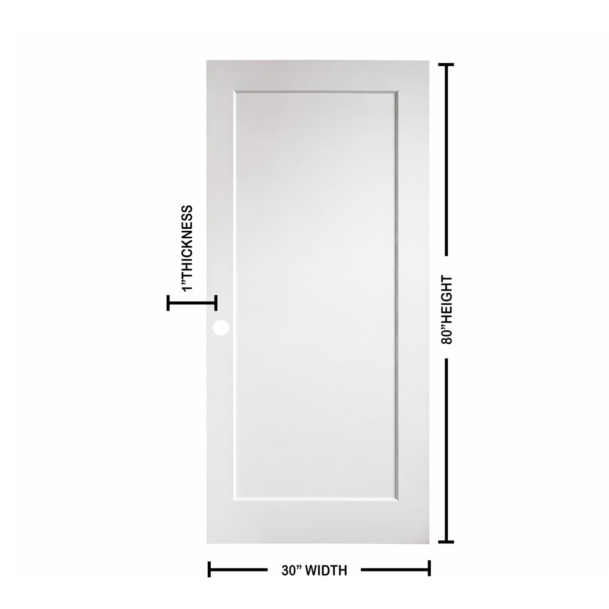 Ivanees 1-Panel Hollow Core Molded Shaker Door Slab - Madison 80 Inch Height