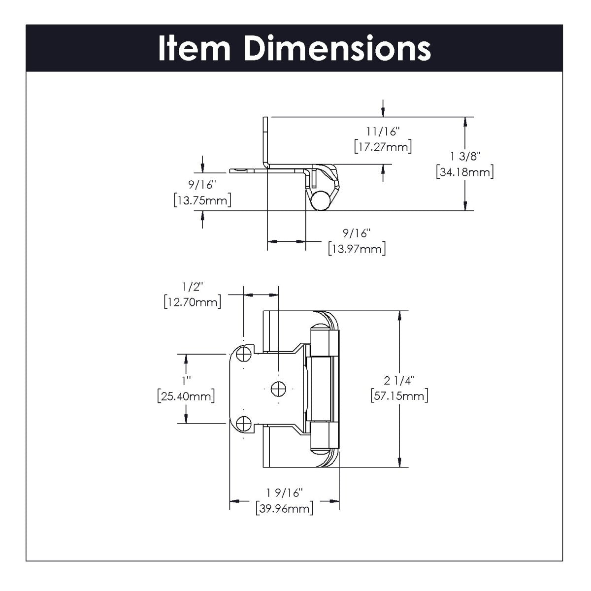 Door Hinge Semi - Concealed 1/2 Inch Overlay Face Frame Part Wrap Self - Close (2 Hinges/Per Pack) - Hickory Hardware - BUILDMYPLACE