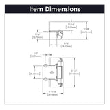 Door Hinge Semi - Concealed 1/2 Inch Overlay Face Frame Part Wrap Self - Close (2 Hinges/Per Pack) - Hickory Hardware - BUILDMYPLACE