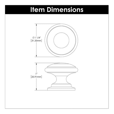 Door Knob 1 - 1/4 Inch Diameter - Williamsburg Collection - BUILDMYPLACE