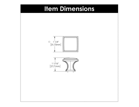 Door Knob 1 - 1/4 Inch Square - Bridges Collection - BUILDMYPLACE