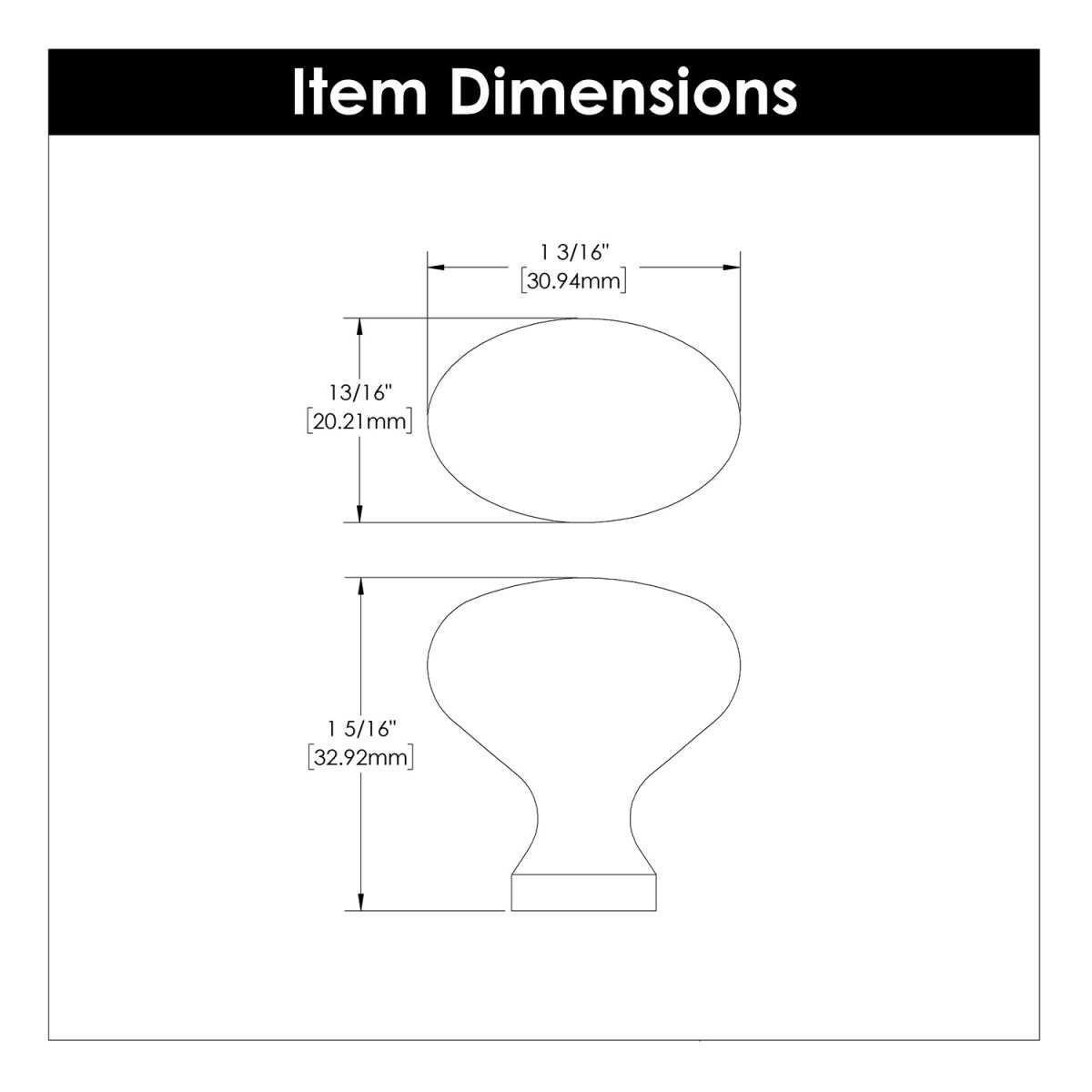 Door Knob 1 - 1/4 Inch X 13/16 Inch - Williamsburg Collection - BUILDMYPLACE