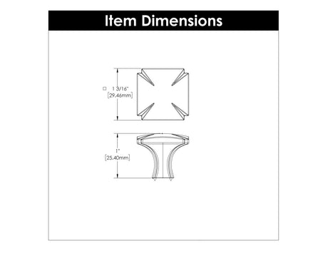 Door Knob 1 - 3/16 Inch Square - Bridges Collection - BUILDMYPLACE