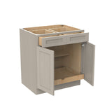 Double Door Base Cabinet | Elegant Stone|30W x 34.5H x 24D - BUILDMYPLACE