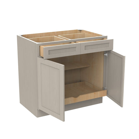 Double Door Base Cabinet | Elegant Stone|36W x 34.5H x 24D - BUILDMYPLACE