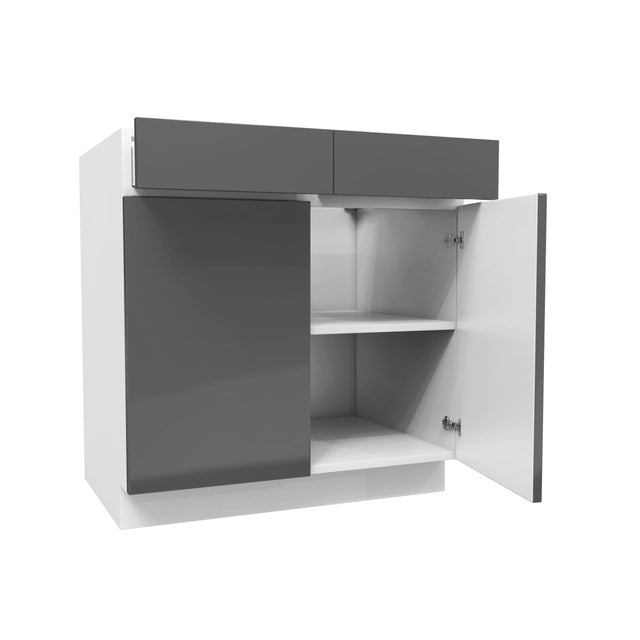 Double Door Base Cabinet | Milano Slate | 33W x 34.5H x 24D - BUILDMYPLACE