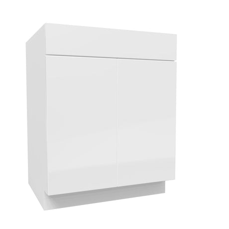 Double Door Base Cabinet | Milano White | 27W x 34.5H x 24D - BUILDMYPLACE