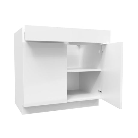 Double Door Base Cabinet | Milano White | 36W x 34.5H x 24D - BUILDMYPLACE