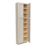 Double Door Utility Cabinet | Elegant Stone|24W x 84H x 12D - BUILDMYPLACE