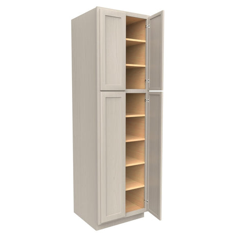 Double Door Utility Cabinet | Elegant Stone|24W x 84H x 24D - BUILDMYPLACE