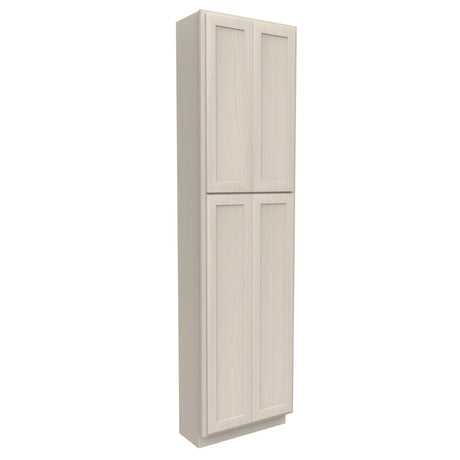 Double Door Utility Cabinet | Elegant Stone|24W x 90H x 12D - BUILDMYPLACE