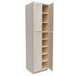 Double Door Utility Cabinet | Elegant Stone|24W x 90H x 24D - BUILDMYPLACE