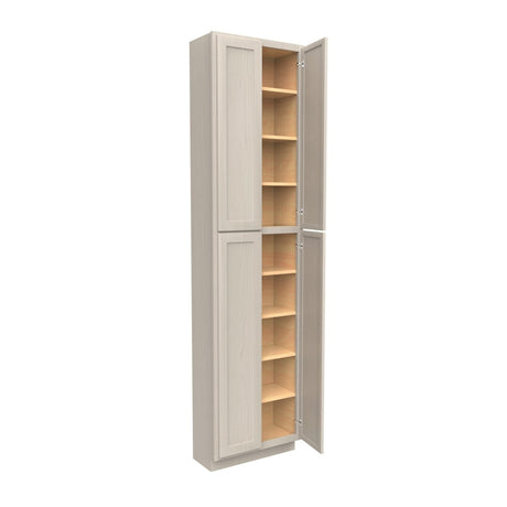 Double Door Utility Cabinet | Elegant Stone|24W x 96H x 12D - BUILDMYPLACE