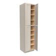 Double Door Utility Cabinet | Elegant Stone|24W x 96H x 24D - BUILDMYPLACE