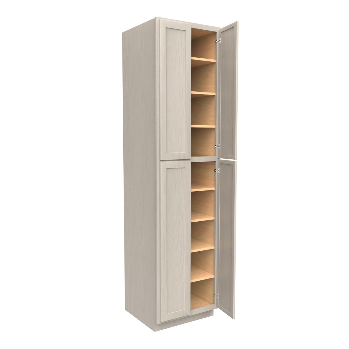 Double Door Utility Cabinet | Elegant Stone|24W x 96H x 24D - BUILDMYPLACE