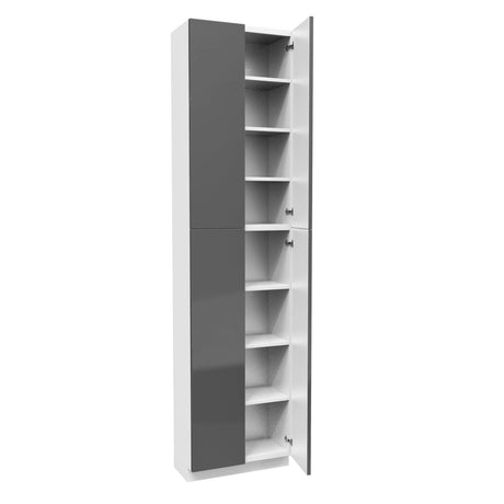 Double Door Utility Cabinet | Milano Slate | 24W x 96H x 12D - BUILDMYPLACE