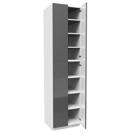 Double Door Utility Cabinet | Milano Slate | 24W x 96H x 24D - BUILDMYPLACE