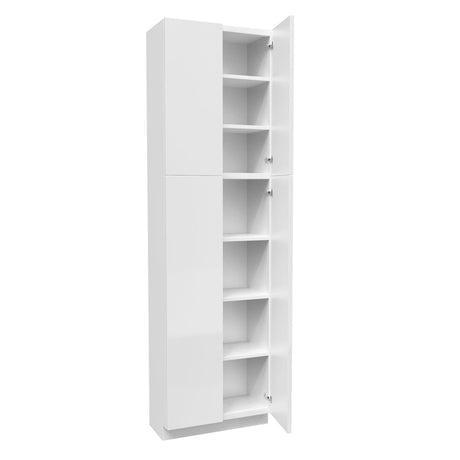 Double Door Utility Cabinet | Milano White | 24W x 84H x 12D - BUILDMYPLACE