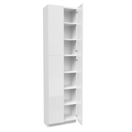 Double Door Utility Cabinet | Milano White | 24W x 90H x 12D - BUILDMYPLACE