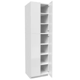 Double Door Utility Cabinet | Milano White | 24W x 90H x 24D - BUILDMYPLACE