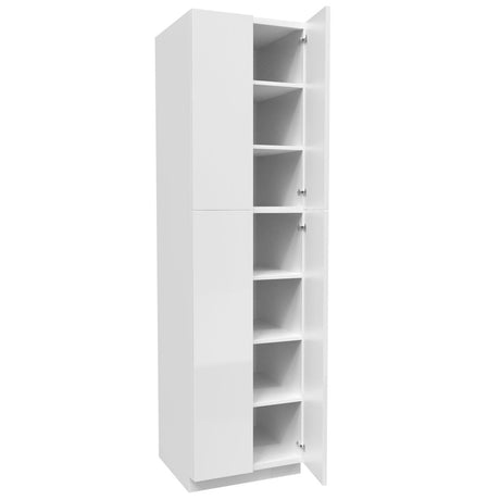 Double Door Utility Cabinet | Milano White | 24W x 90H x 24D - BUILDMYPLACE