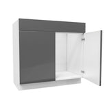 Double Door Vanity Sink Base Cabinet | Milano Slate | 36W x 34.5H x 21D - BUILDMYPLACE