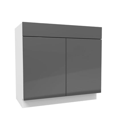 Double Door Vanity Sink Base Cabinet | Milano Slate | 36W x 34.5H x 21D - BUILDMYPLACE