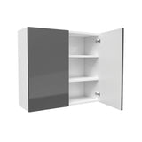 Double Door Wall Cabinet | Milano Slate | 33W x 30H x 12D - BUILDMYPLACE