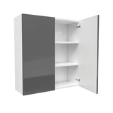 Double Door Wall Cabinet | Milano Slate | 33W x 36H x 12D - BUILDMYPLACE