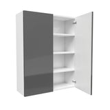 Double Door Wall Cabinet | Milano Slate | 33W x 42H x 12D - BUILDMYPLACE