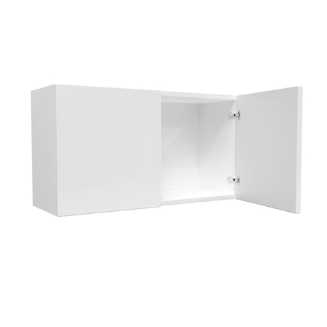 Double Door Wall Cabinet | Milano White | 33W x 18H x 12D - BUILDMYPLACE