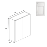 Double Door - Wall Cabinets - 30 in H x 36 in W x 24 in D - AO - Pre Assembled - BUILDMYPLACE