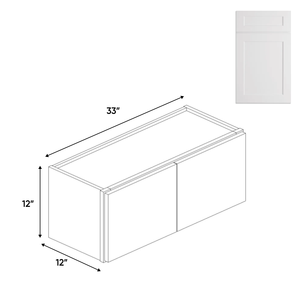 Liberty Shaker White Double Door Kitchen Wall Cabinet - 12