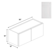 Double Door - White - Wall Cabinets - 15 in H x 30 in W x 24 in D - BUILDMYPLACE