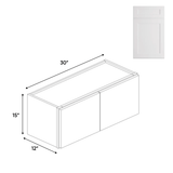 Double Door - White - Wall Cabinets - 15 in H x 30 in W x 24 in D - BUILDMYPLACE