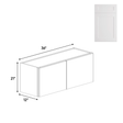 Double Door - White - Wall Cabinets - 21 in H x 36 in W x 24 in D - BUILDMYPLACE