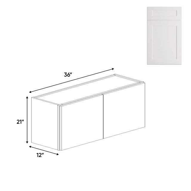 Double Door - White - Wall Cabinets - 21 in H x 36 in W x 24 in D - BUILDMYPLACE