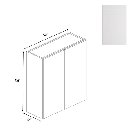 Double Door - White - Wall Cabinets - 36 in H x 24 in W x 24 in D - BUILDMYPLACE