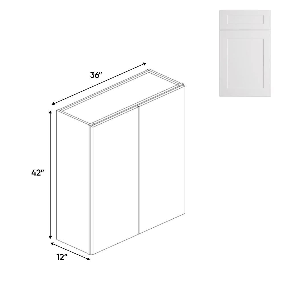 Double Door - White - Wall Cabinets - 42 in H x 36 in W x 24 in D - BUILDMYPLACE
