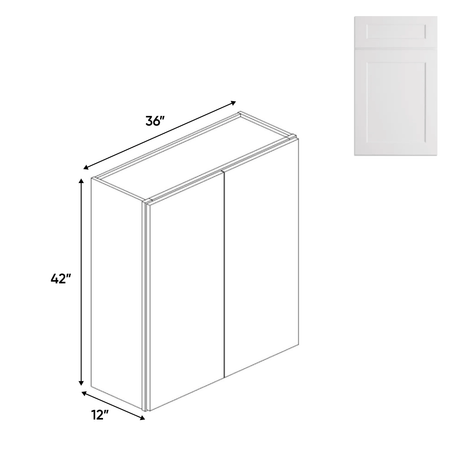 Double Door - White - Wall Cabinets - 42 in H x 36 in W x 24 in D - BUILDMYPLACE