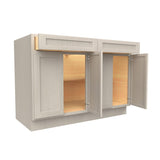 Double Drawer & 4 Door Base Cabinet | Elegant Stone|48W x 34.5H x 24D - BUILDMYPLACE