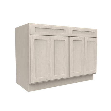 Double Drawer & 4 Door Base Cabinet | Elegant Stone|48W x 34.5H x 24D - BUILDMYPLACE