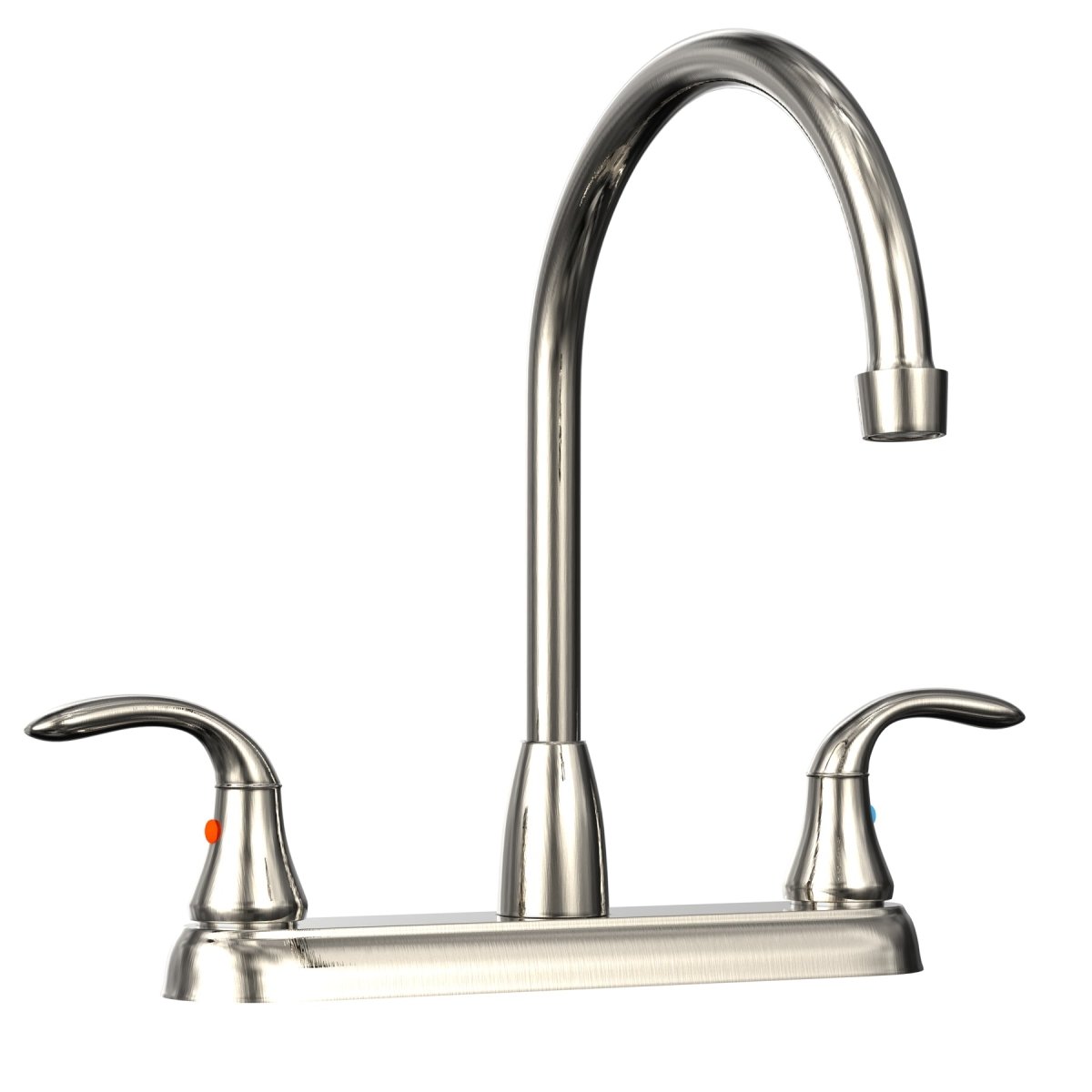 Double Handle Kitchen Faucet With Spray in Bronze - BUILDMYPLACE