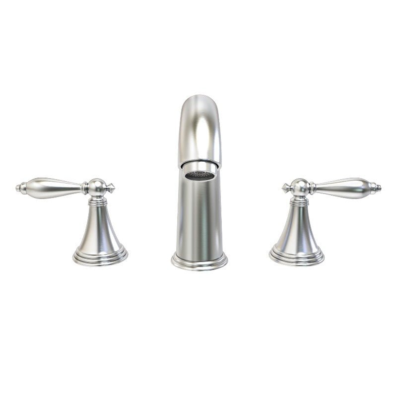 Double Handle Mid - arc Widespread Bathroom Faucet with Chrome Finish - BUILDMYPLACE