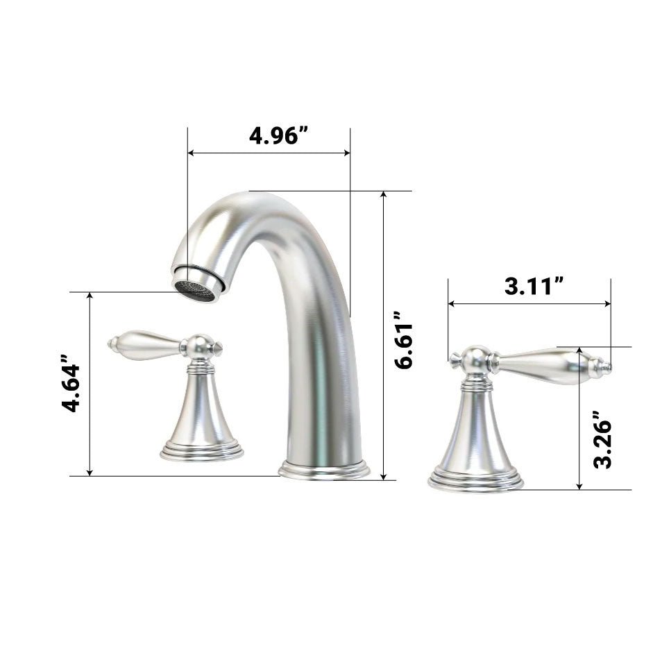 Double Handle Mid - arc Widespread Bathroom Faucet with Chrome Finish - BUILDMYPLACE