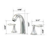 Double Handle Mid - arc Widespread Bathroom Faucet with Chrome Finish - BUILDMYPLACE